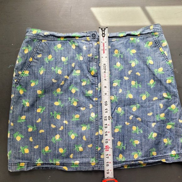 Summertime Lemon Print Denim Skirt Chambray Skort - Picture 6 of 6